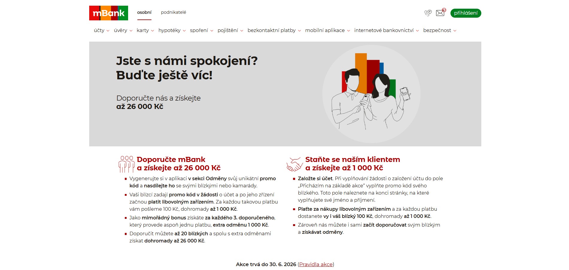 Založte si účet u mBank a získejte až 26 000 Kč